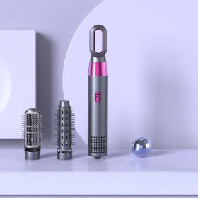 3 In 1 hot air comb hairdryer Household leafless negative ion hair care styling comb hairdryer (Color: Gray)